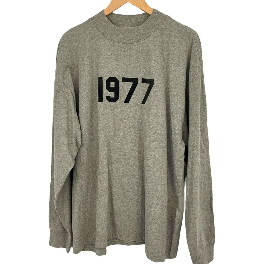 Fear of God Essentials 1977 Long Sleeve Shirt Size M Dark Oatmeal Pullover